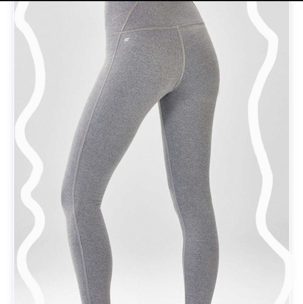 Brand New Fabletics Gray High Waist Powerhold Boost Leggings Medium
